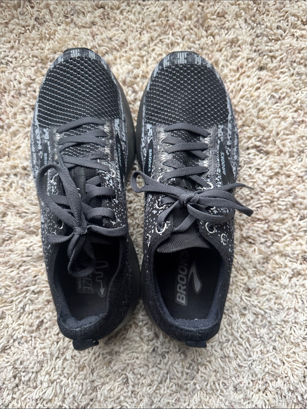 Brooks Black and Gray Knit Running Shoes